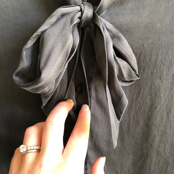 Theory Brionelo Tie Neck Silk Blouse - Picture 3 of 6